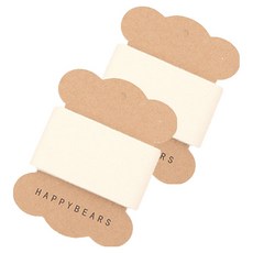HAPPYBEARS 天然棉質標籤帶 40mm, 2個, 白色