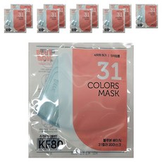 블루본 베이직 투디 마스크 소형 KF80, 1개입, 10개, 오션블루