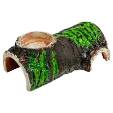 Lemongcrif 爬蟲類 蜥蜴 樹洞 睫角守宮 躲藏處 餵食碗, 1個, 木質