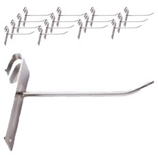 免鑽孔鐵網格展示架商品掛鉤 15cm, 15個, 銀色