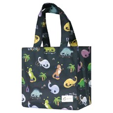 uma hana 防水便當袋, 滑稽Dino印花 黑色, 1個