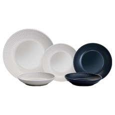 ROYAL VERREL 日常餐盤5件組, 奶油色 + 海軍藍, 1套, 5件組餐盤