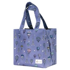 uma hana 防水便當袋, 晴空氣球塔印花 紫色, 1個