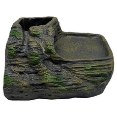 NOMOY PET 爬蟲類 兩棲類 造景 樹脂 餵食盤 14 x 15 x 8 cm NS-134, 1個, 混合色