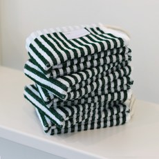 COTTON CLOUD Tris 廚房掛式擦手巾 竹纖維混紡, 綠色 + 白色, 5個