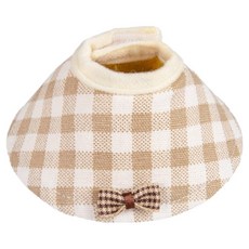 Lanboer 鸚鵡格紋蝴蝶結圍脖 米色 XXL, 1個