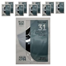 블루본 클래식 31컬러 투디 마스크 특대형 KF94, 검정색, 10개, 1매입