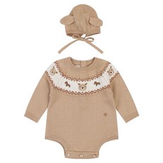 ETTOI 新生兒款Rudi針織連身衣禮盒組+購物袋