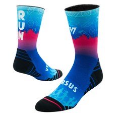 벌세스 액티브 크루 프린티드 스포츠 양말, 1개, Pink Run