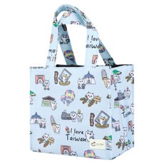 uma hana 防水便當袋, 環島旅行印花 藍色, 1個