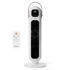 DAEWOO 大宇 低噪音PTC塔型遙控電暖器, 白色, DEH-PT12R
