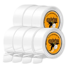 글루몬 자국없는 초강력 실리콘 클리어 겔 나노 양면 테이프 40mm x 1m, 7개