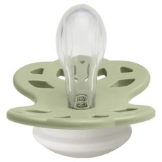 BIBS Infinity 雙扁型矽膠奶嘴, 1個, 夜光灰綠, 0~6個月