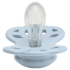 BIBS Infinity 雙扁型矽膠奶嘴, 1個, 寶貝藍, 6~18個月