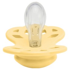 BIBS Infinity 雙扁型矽膠奶嘴, 1個, 奶油黃, 6~18個月