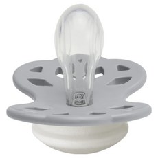 BIBS Infinity 雙扁型矽膠奶嘴, 1個, 夜光雲灰, 0~6個月