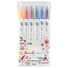 Pentel 飛龍文具 雙頭柔繪筆組 SESW30C-06, 6色, 1個