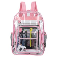 ELVEO 야구 직관가방, 투명 + 핑크, 1개