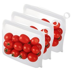 Lifegd100 矽膠密封拉鍊袋 1L, 3個, 白色