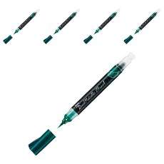 Pentel 飛龍文具 蝴蝶毛筆 XGFH-DD, 5個裝, 綠色 + 金屬藍