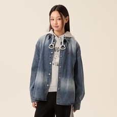 applepink 青少年寬鬆水洗丹寧襯衫 U501