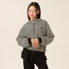 applepink 兒童條紋貓耳連帽拉鍊外套 U501