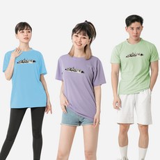 MI MI LEO 高透氣吸排T恤3件組 台灣製 E7, 淡紫色 + 水藍色 + 牛油果綠色