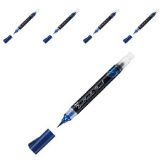 Pentel 飛龍文具 蝴蝶毛筆 XGFH-DC, 5個裝, 藍色 + 金屬綠