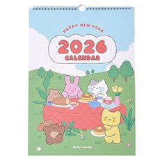 BUTTERSHOP Modern House 2026 BUTTER FAMILY 壁掛日曆 A3, 1個, 混合色