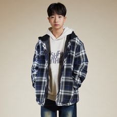 JCB 青少年格紋襯衫式鋪棉外套 U601