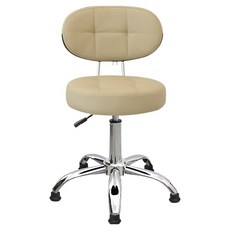 21세기트랜드 심플체어 높이조절 등받이 작업용 회전의자 고정형, 베이지