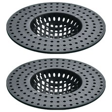 Real Picky 防堵塞矽膠浴室廚房毛髮排水孔過濾網, 黑色