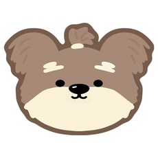 데이소이 반려동물 사랑스러운 퍼피 식기매트 L, 03 브라운 포메라니안, 1개