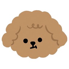 데이소이 반려동물 사랑스러운 퍼피 식기매트 L, 10 브라운 푸들, 1개