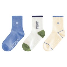 UNITED COLORS OF BENETTON. KIDS 兒童多款設計中筒襪3雙組