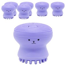 咪咪購物 小章魚洗臉刷, 紫色, 7個