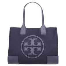 TORY BURCH 雙T LOGO尼龍肩背包 S1045211, 深藍色