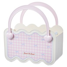 THE ZAKKA 格紋圖案可愛沐浴籃, 粉紅色