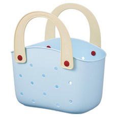 THE ZAKKA 粉彩手提瀝水沐浴籃, 藍色