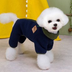 코코스튜디오 반려동물 코코 양털 하네스 베이비코지 후리스집업 올인원, 네이비, 1개