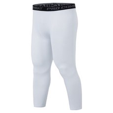 Malltoday 男性高彈力有氧運動七分內搭褲 43 1050, 1個, 白色線條