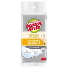 3M Scotch-Brite 百利 日系3層海綿菜瓜布 細緻柔刷, 1個, 1個裝, 灰色