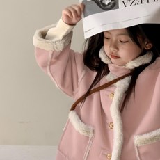 Misopapa 女童蓬鬆柔軟騎士外套