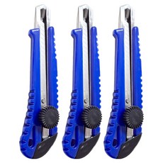 다다 잠금식 커터칼 XF-233 18mm, 블루, 3개