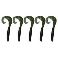 실버캐스트 컬리테일 소프트웜 그럽웜 85mm 5p, 다크그린펄, 1개, 30g