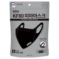 미마 보건용 마스크 소형 KF80, 검정, 1개, 10개입