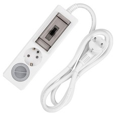 SWEET HOME 高功率斷路器延長線 2孔 + 安全蓋組合, 1m, 白色, 1套