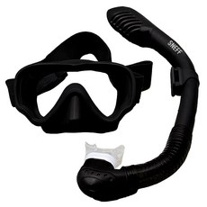 SNEFF 兒童用 Snorky 強化玻璃浮潛面鏡組, 黑色