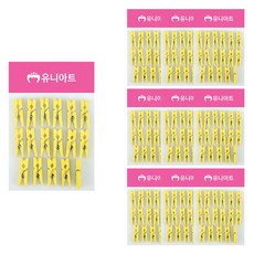 Uniart 1200 小木夾 17入, 黃色, 10個