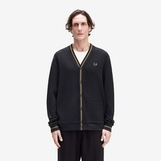 FRED PERRY 男士滾邊 Piqué 紋理開襟衫